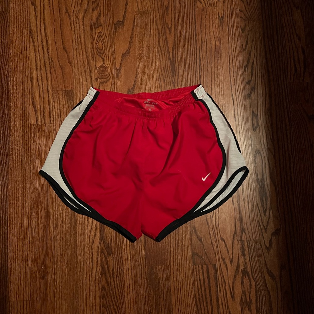 Nike Red and White Athletic Shorts